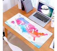 KDWJS Tappetino per mouse XXL Speed Gaming - 90x40 cm - XXL Mousepad - base antiscivolo - migliora la precisione e la velocità - Mappa degli Stati Uniti, mappa dell'America in stile acquerello con ef