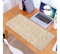 KDWJS Tappetino per mouse XXL Speed Gaming - 90x40 cm - XXL Mousepad - base antiscivolo - migliora la precisione e la velocità - Manoscritto melodico d'ispirazione vintage con note musicali intreccia