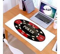 KDWJS Tappetino per mouse XXL Speed Gaming - 90x40 cm - XXL Mousepad - base antiscivolo - migliora la precisione e la velocità - Torneo di poker, fiches da casinò con la parola poker al suo interno