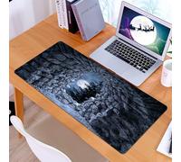 KDWJS Tappetino per mouse XXL Speed Gaming - 90x40 cm - XXL Mousepad - base antiscivolo - migliora la precisione e la velocità - Gotica, Grotta Oscura con la luce della luna piena a N