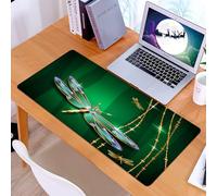KDWJS Tappetino per mouse XXL Speed Gaming - 90x40 cm - XXL Mousepad - base antiscivolo - migliora la precisione e la velocità - La libellula, vivide figure di eleganza nel diamante di pietra prezios