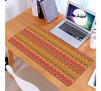 KDWJS Tappetino per mouse XXL Speed Gaming - 90x40 cm - XXL Mousepad - base antiscivolo - migliora la precisione e la velocità - Vivaci motivi geometrici razziali, tribù colorate - design ispiratore,