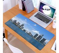 KDWJS Tappetino per mouse XXL Speed Gaming - 90x40 cm - XXL Mousepad - base antiscivolo - migliora la precisione e la velocità - Il centro di Detroit visto dall'altra parte del fiume Detroit da Winds