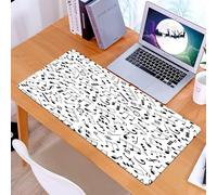 KDWJS Tappetino per mouse XXL Speed Gaming - 90x40 cm - XXL Mousepad - base antiscivolo - migliora la precisione e la velocità - Musica e sottofondo sonoro con motivo continuo in bianco e nero di not