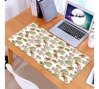 KDWJS Tappetino per mouse XXL Speed Gaming - 90x40 cm - XXL Mousepad - base antiscivolo - migliora la precisione e la velocità - Ripeti il design della decorazione natalizia, omino di pan di zenzero,