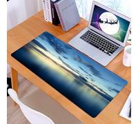 KDWJS Tappetino per mouse XXL Speed Gaming - 90x40 cm - XXL Mousepad - base antiscivolo - migliora la precisione e la velocità - Fotografie di sole e mare, nuvole al tramonto - cielo pieno, immagini