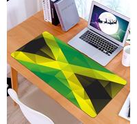 KDWJS Tappetino per mouse XXL Speed Gaming - 90x40 cm - XXL Mousepad - base antiscivolo - migliora la precisione e la velocità - Bandiera giamaicana, simbolo nazionale geometrico astratto con disegno