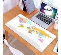 KDWJS Tappetino per mouse XXL Speed Gaming - 90x40 cm - XXL Mousepad - base antiscivolo - migliora la precisione e la velocità - Mappa, mappa politica del mondo molto dettagliata