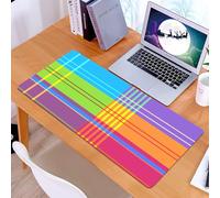 KDWJS Tappetino per mouse XXL Speed Gaming - 90x40 cm - XXL Mousepad - base antiscivolo - migliora la precisione e la velocità - della cellula. Colori vivaci delle strisce (turchese lime rosa viola a