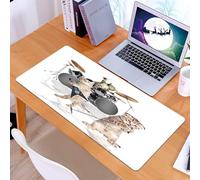 KDWJS Tappetino per mouse XXL Speed Gaming - 90x40 cm - XXL Mousepad - base antiscivolo - migliora la precisione e la velocità - Decorazione animale, banda di gattini rocker, carina, fantasiosa e dur