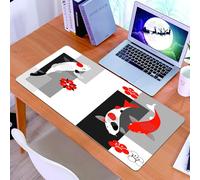 KDWJS Tappetino per mouse XXL Speed Gaming - 90x40 cm - XXL Mousepad - base antiscivolo - migliora la precisione e la velocità - Pesce Artistico Koi Carpa Stagno Cinese Zen Giappone Fortuna Pesce Bel