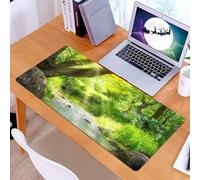 KDWJS Tappetino per mouse XXL Speed Gaming - 90x40 cm - XXL Mousepad - base antiscivolo - migliora la precisione e la velocità - Foresta, ruscello Cascata nella foresta tropicale tra gli alberi giung