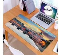 KDWJS Tappetino per mouse XXL Speed Gaming - 90x40 cm - XXL Mousepad - base antiscivolo - migliora la precisione e la velocità - Ponte Sant'angelo e Basilica di San Pietro, l'iconico ponte e cattedra