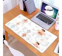 KDWJS Tappetino per mouse XXL Speed Gaming - 90x40 cm - XXL Mousepad - base antiscivolo - migliora la precisione e la velocità - Anatomia umana, grafico completo delle diverse strutture corporee degl