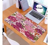 KDWJS Tappetino per mouse XXL Speed Gaming - 90x40 cm - XXL Mousepad - base antiscivolo - migliora la precisione e la velocità - Peonia e motivo floreale, peonia e fiori di campo, peonia e mora, fior