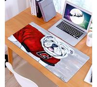 KDWJS Tappetino per mouse XXL Speed Gaming - 90x40 cm - XXL Mousepad - base antiscivolo - migliora la precisione e la velocità - Ritratto a figura intera di un bulldog inglese seduto sul letto.
