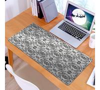 KDWJS Tappetino per mouse XXL Speed Gaming - 90x40 cm - XXL Mousepad - base antiscivolo - migliora la precisione e la velocità - Grigio, stile barocco classico Dettaglio vecchio europeo