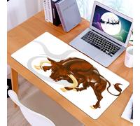 KDWJS Tappetino per mouse XXL Speed Gaming - 90x40 cm - XXL Mousepad - base antiscivolo - migliora la precisione e la velocità - Stella del Toro, Toro - logo del Toro, descrizione del potente Toro, d