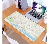 KDWJS Tappetino per mouse XXL Speed Gaming - 90x40 cm - XXL Mousepad - base antiscivolo - migliora la precisione e la velocità - Mappa, mappa delle strade di Barcellona, parchi, quartieri, attrazioni