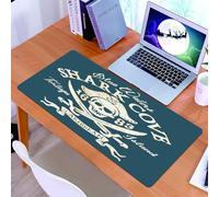 KDWJS Tappetino per mouse XXL Speed Gaming - 90x40 cm - XXL Mousepad - base antiscivolo - migliora la precisione e la velocità - Pirata, Shark Cove Tortuga Island Eaux des Caraïbes Retro Jolly