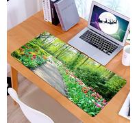 KDWJS Tappetino per mouse XXL Speed Gaming - 90x40 cm - XXL Mousepad - base antiscivolo - migliora la precisione e la velocità - Sentiero del giardino, un sentiero tranquillo, intrecciato con mattoni