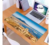 KDWJS Tappetino per mouse XXL Speed Gaming - 90x40 cm - XXL Mousepad - base antiscivolo - migliora la precisione e la velocità - L'affascinante paesaggio di Napoli, gli edifici storici e il porto tra