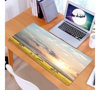 KDWJS Tappetino per mouse XXL Speed Gaming - 90x40 cm - XXL Mousepad - base antiscivolo - migliora la precisione e la velocità - Tramonto su Savannah, una zebra attraversa con grazia il campo dorato