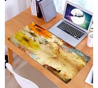 KDWJS Tappetino per mouse XXL Speed Gaming - 90x40 cm - XXL Mousepad - base antiscivolo - migliora la precisione e la velocità - Fiori grunge e margherite gialle arancioni, poesia, lettering, arte g
