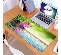 KDWJS Tappetino per mouse XXL Speed Gaming - 90x40 cm - XXL Mousepad - base antiscivolo - migliora la precisione e la velocità - Orchidea Fiore Pietra Cultura Orientale Spiritualità Benessere Vacanza