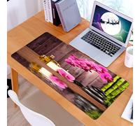 KDWJS Tappetino per mouse XXL Speed Gaming - 90x40 cm - XXL Mousepad - base antiscivolo - migliora la precisione e la velocità - Set di candele di bambù per spa e fiori aromatici
