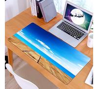 KDWJS Tappetino per mouse XXL Speed Gaming - 90x40 cm - XXL Mousepad - base antiscivolo - migliora la precisione e la velocità - Paesaggio, vista del mare dal molo sotto un cielo estivo nuvoloso e vi