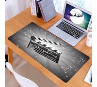 KDWJS Tappetino per mouse XXL Speed Gaming - 90x40 cm - XXL Mousepad - base antiscivolo - migliora la precisione e la velocità - Cinema, ciak su sfondo retrò con effetto grunge, scena tagliata dal re