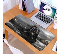 KDWJS Tappetino per mouse XXL Speed Gaming - 90x40 cm - XXL Mousepad - base antiscivolo - migliora la precisione e la velocità - Mondo fantasy, teschio di soldato scheletro nell'area di guerra con sp