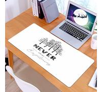 KDWJS Tappetino per mouse XXL Speed Gaming - 90x40 cm - XXL Mousepad - base antiscivolo - migliora la precisione e la velocità - Alberi neri su sfondo bianco, il motto è Non smettere mai di esplorar