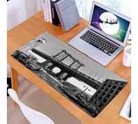 KDWJS Tappetino per mouse XXL Speed Gaming - 90x40 cm - XXL Mousepad - base antiscivolo - migliora la precisione e la velocità - famosa vista del ponte di Manhattan, Bridge Street con foto di auto, n