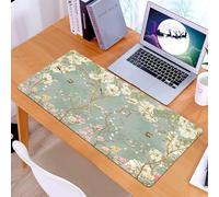KDWJS Tappetino per mouse XXL Speed Gaming - 90x40 cm - XXL Mousepad - base antiscivolo - migliora la precisione e la velocità - design con rami, fiori e uccelli in stile country inglese