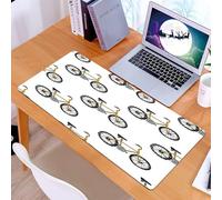 KDWJS Tappetino per mouse XXL Speed Gaming - 90x40 cm - XXL Mousepad - base antiscivolo - migliora la precisione e la velocità - Tema bicicletta, bicicletta gialla in stile schizzo, disegno ripetuto
