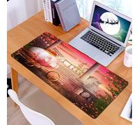 KDWJS Tappetino per mouse XXL Speed Gaming - 90x40 cm - XXL Mousepad - base antiscivolo - migliora la precisione e la velocità - Bambini, stampa artistica decorativa con carrozza del palazzo della pr