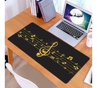 KDWJS Tappetino per mouse XXL Speed Gaming - 90x40 cm - XXL Mousepad - base antiscivolo - migliora la precisione e la velocità - Design del logo della scala musicale con concetto di oro. Segno o simb