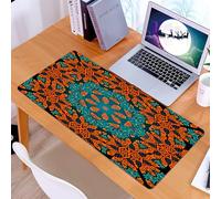 KDWJS Tappetino per mouse XXL Speed Gaming - 90x40 cm - XXL Mousepad - base antiscivolo - migliora la precisione e la velocità - Set psichedelico, motivi floreali rotondi Paisley con motivo psichedel