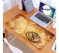 KDWJS Tappetino per mouse XXL Speed Gaming - 90x40 cm - XXL Mousepad - base antiscivolo - migliora la precisione e la velocità - Set antico, bussola su una mappa del mondo antica, confini storici