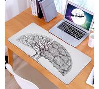 KDWJS Tappetino per mouse XXL Speed Gaming - 90x40 cm - XXL Mousepad - base antiscivolo - migliora la precisione e la velocità - Albero della vita, pianta con diversi temi, senza foglie e petali, sim