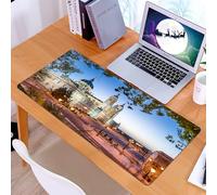 KDWJS Tappetino per mouse XXL Speed Gaming - 90x40 cm - XXL Mousepad - base antiscivolo - migliora la precisione e la velocità - Vista sulla città, Cattedrale Vecchia e Palazzo Reale a Madrid Medite