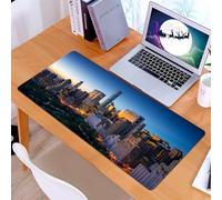 KDWJS Tappetino per mouse XXL Speed Gaming - 90x40 cm - XXL Mousepad - base antiscivolo - migliora la precisione e la velocità - Città, Manhattan al tramonto, gli edifici imponenti sono incorniciati