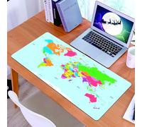KDWJS Tappetino per mouse XXL Speed Gaming - 90x40 cm - XXL Mousepad - base antiscivolo - migliora la precisione e la velocità - Mappa, classica mappa colorata del mondo in stile politico, viaggi in