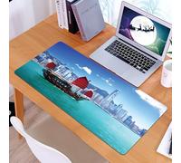 KDWJS Tappetino per mouse XXL Speed Gaming - 90x40 cm - XXL Mousepad - base antiscivolo - migliora la precisione e la velocità - Barca panoramica di Hong Kong nel quartiere commerciale di Victoria Ha