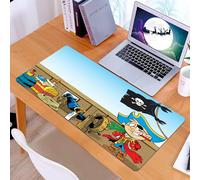 KDWJS Tappetino per mouse XXL Speed Gaming - 90x40 cm - XXL Mousepad - base antiscivolo - migliora la precisione e la velocità - Pirata, divertente ragazzo pirata sul ponte della nave, viaggio in un'