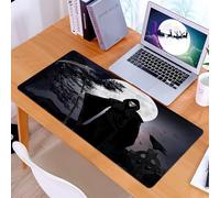 KDWJS Tappetino per mouse XXL Speed Gaming - 90x40 cm - XXL Mousepad - base antiscivolo - migliora la precisione e la velocità - Illustrazione - Silhouette di un Mietitore o di uno spirito maligno fa