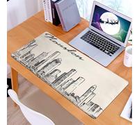 KDWJS Tappetino per mouse XXL Speed Gaming - 90x40 cm - XXL Mousepad - base antiscivolo - migliora la precisione e la velocità - Illustrazione vettoriale dell'incisione dell'architettura della grande