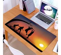 KDWJS Tappetino per mouse XXL Speed Gaming - 90x40 cm - XXL Mousepad - base antiscivolo - migliora la precisione e la velocità - Mentre il sole tramonta all'orizzonte, gli atleti giocano a basket